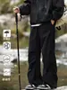 Pantalones Cargo Plisados Estilo Americano para Hombre, Pierna Recta Holgada Casual de Secado Rápido, Pantalones de Trabajo Tipo Paracaidista, Pantalones Largos de Senderismo Estilo Montaña para Exteriores