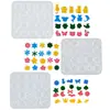 Molde de Resina de Cristal DIY Geométrico Mini Animal Copo de Nieve Forma Pendientes Joyería Colgante Fabricación Molde de Silicona