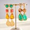 Pendientes de Borla Geométricos de Gota de Agua de Resina Transfronterizos Europeos y Americanos, Pendientes Personalizados de Estilo Vintage, Pendientes de Lujo Ligero y Alta Gama