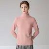 Suéter de cashmere com gola alta e textura listrada para mulheres, suéter de malha de lã com trama horizontal simples, top básico outono/inverno amigo da pele