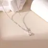 Collar de Zirconia de Venta Caliente Transfronterizo para Mujer, Colgante Elegante y con Estilo, Cadena Minimalista Versátil para Clavícula al por Mayor