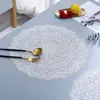 Porta-copo Redondo Vazado Bordado em Renda Toalha de Mesa Mesa de Jantar Tapete Isolante para Tigelas Tecido Ornamentos Decorativos Adereços Venda por Atacado