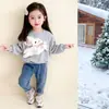 Sudadera de Manga Larga de Dibujos Animados para Niña Sudadera Nueva Primavera y Otoño 2025 para Bebé Niña Linda Estéreo Cuello Redondo Delgada Versátil