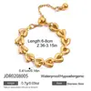 Anillo de Cadena de Corazón de Acero Inoxidable de Oro de 18 Quilates Estilo Retro Silencioso Joyería de Mano de Gama Alta de Nicho Lujo Accesible Joyería Transfronteriza