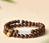 Pulseira de Sândalo Dourado Estilo Montanha Putuo para Homens e Mulheres, Contas da Fortuna, Pulseira Colecionável, Contas de Sândalo para Oração
