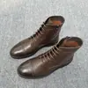 Botas Martin Masculinas BORBOTIE 2026 Primavera/Outono Novo EZ Moda Zíper Cadarço Botas de Caminhada Calçados para Esportes ao Ar Livre Montanhismo