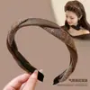 Diadema de Tela a Cuadros Estilo Coreano Retro para Mujer, Diadema de Nudo Cruzado de Alta Calidad, Dientes Antideslizantes, Pinza para el Cabello de Temperamento Suave, Accesorios para el Cabello