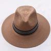 Sombrero de paja de bambú para hombre, protección solar para exteriores, para primavera y verano, sombrero de vaquero occidental, sombrero de copa, sombrero de playa, sombrero de paja al por mayor
