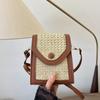 Estilo coreano costura losango pequena bolsa feminina 2024 primavera e verão nova moda ombro crossbody bolsa tecido telefone móvel bolsa feminina bolsa