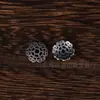 Cuentas Espaciadoras Base de Plata Sanqi Tibetano Madreselva DIY Wenwan Pulsera de Cuentas de Oración Budista Pulsera Accesorios Retro Accesorios de Base de Flor Hueca