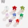 Estrella de Mar de Cinco Puntas Base Plateada Incrustada con Diamante de Garra Color Circonita de Cristal Accesorios para Joyería de Diamantes Cosidos a Mano para Pulsera Collar