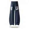 Colección Otoño 2026: Pantalones de Mezcla de Algodón Estampados Estilo Americano Blancos, Tallas M-5XL, HK261097-Especial P34
