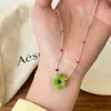 Collar de Esmalte con Flor Apilable de Lujo Ligero Estilo Coreano y Japonés, Nuevo, Nicho de Instagram, Fresco, a la Moda, Retro, Simple y de Gama Alta para Mujer