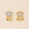 Colgante Tradicional de Loto Dorado con Goteo de Aceite Auspicioso DIY Collar Pulsera Dijes Accesorios de Joyería Cuentas Pequeños Accesorios