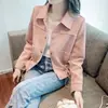 Jaqueta de alta qualidade estilo francês para mulheres 2026 Primavera/Outono Novo Estilo Cintura Marcada Cobre a Barriga Temperamento Petite Top Top que Rejuvenesce Tendência
