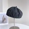 Boina de Lana Mezclada con Hilo de Puntos de Nuevo Estilo Invernal para Mujer, Sombrero de Artista Retro Artístico, Sombrero de Calabaza Pequeño Cálido y que Adelgaza el Rostro