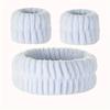 Set de tres piezas: banda para el cabello para lavar la cara, pulsera, banda para la cabeza absorbente e impermeable, rizador de cabello femenino, protector de muñeca, anillo de pelo de felpa