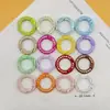 Anel Colorido de Diamante Fivela de Mola Diamante Dupla Face Flor de Ameixa Anel Aberto Pétala Chaveiro Acessórios DIY Anel de Conexão de Liga