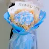 Buquê de 99 Rosas Preservadas Azul Gelo Triturado para o Festival Qixi Dia dos Namorados Presente de Confissão para Namorado Namorada Melhor Amigo Presente de Aniversário