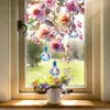 Pegatinas Electrostáticas de Vidrio con Faroles Florales para Hogar, Dormitorio y Sala de Estar, Pegatinas de Vidrio para Ventana Estilo Pastoral, Calcomanías para Ventana, Pegatinas Electrostáticas