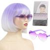 Pelucas Coloridas Transfronterizas con Varios Estilos, Flequillo Lateral, Cabello Corto de Estudiante, Estilos Cortos Europeos y Americanos, Deslumbrantes y Exquisitas
