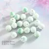 Cuentas de Cerámica Verde Concha de Estrella Gruesa Agujero Recto Cuentas Sueltas Hecho a Mano DIY Pulsera Collar Accesorios con Cuentas Material