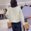 Venda Direta de Fábrica Outono 2025 Versão Coreana Versátil Emagrecedor Casual Design Solto Gola Alta Xadrez Diamante Jaqueta Curta Casaco Feminino
