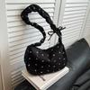 Bolso de Hombro o Cruzado de Verano 2025 Estilo Coreano Dulce con Lazo, Diseño de Bloques de Color de Alta Gama, Moderno y Versátil para el Uso Diario