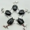 Venta Caliente Transfronteriza Joyería Europea y Americana Accesorios para Collares Cristal Natural Ágata Piedra Preciosa Colgante de Pingüino Aleación Accesorios Ecológicos