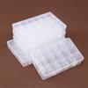 Caja de plástico transparente desmontable de gran tamaño con 24 y 36 compartimentos, ideal para guardar joyas y accesorios de pesca.
