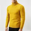 Suéter de Cuello Alto para Hombre 2026 Otoño Invierno Color Sólido Corte Ajustado Talla Grande Manga Larga Jersey de Punto Casual Cálido Capa Base