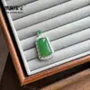 Estilo chino tradicional, alta calidad, verde imperial, colgante de ágata verde natural de alta transparencia, diseño unisex, accesorio versátil