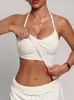 Nuevo Sujetador Deportivo Cruzado de Cuello Halter con Escote en V 2026 para Mujer, Transpirable, que Absorbe la Humedad, Repele el Sudor, Ropa de Yoga para Deportes al Aire Libre y Running