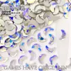 Producto Nuevo Popular Transfronterizo 5*8 Forma de Luna Planos Diamantados Fondo Diamantado Joyería Accesorios Vidrio Arte de Uñas Diamante Al Por Mayor