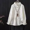 Otoño 2026 Estilo Japonés Bordado de Encaje Jacquard Manga Larga Camisa para Mujer Holgada Rejuvenecedora Dulce Botones Arriba
