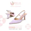 Zapatos de tacón de aguja de lujo de estilo europeo y americano para primavera, simples, de color liso, punta fina, escotados, producto nuevo transfronterizo