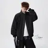 Traje de Chaqueta Bomber con Cuello Alto Patchwork Desconstruido Transcontinental Hombres y Mujeres Primavera y Otoño Nuevo Estilo Marca de Moda Ropa Exterior Holgada