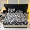 Sábana de cama estampada de invierno, felpa de pelo de conejo, alta densidad, engrosada y forrada de vellón, terciopelo de leche, colcha cálida, colcha antideslizante