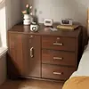 Mesa de cabeceira com chave, design moderno simples para uso doméstico, armário de armazenamento de cabeceira de quarto, pequeno rack de armazenamento simples, tamanho mini