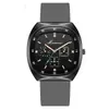 Reloj de hombre con tres ojos y aguja azul, con cinta de silicona y barril de vino de moda, reloj de cuarzo, reloj de hombre, fabricantes en stock, venta al por mayor