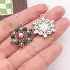 Pingentes de Árvore de Natal e Floco de Neve de Liga Metálica Populares Transfronteiriços em Forma de Gota, Brincos, Colares e Acessórios de Joias DIY Feitos à Mão