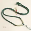Nuevo Estilo Cadena de Suéter Enrollada a Mano de Algodón con Núcleo Cordón de Cuerda de Algodón Colgante de Jade Colgante de Guanyin de Jadeíta Cadena de Cuerda para Colgar Venta al por Mayor
