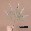 Flor de Ventilador de Plumas Artificiales y Salvia Artificial de 5 Ramas Más Vendida para Comercio Exterior, Paisajismo Exterior, Decoración del Hogar y Bodas