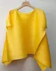 Camiseta de verano nueva de alta calidad Issey Miyake plisada, de manga corta, estiliza y favorece, inspirada en la dopamina, top juvenil