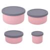 Caixa de piquenique redonda de silicone de grau alimentício para frutas e vegetais com tampa, caixa de almoço bento para micro-ondas, conjunto