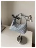 Bolsa feminina moderna e estilosa de cor contrastante com bolinhas, bolsa de mão texturizada, bolsa de ombro único ou transversal da moda para o dia a dia, bolsa pequena fresca e doce
