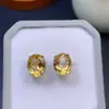 Directo de fábrica aretes de moda populares para hombre y mujer citrino natural piedra principal para dama 9x 11mm fabricantes