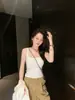 Camisole Simples com Alças Duplas Vazadas e Costas Bonitas com Bojos Fixos Embutidos, Não Precisa Usar Sutiã, Essencial para Pessoas Preguiçosas, Atacado para Mulheres