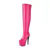 Nuevas Botas Elásticas Ajustadas Botas Europeas y Americanas Hasta la Rodilla Botas de Plataforma con Suela Gruesa Botas de Tacón Alto para Discoteca 4-47 Tallas Grandes Botas de Exportación