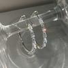 Brincos Exquisitos de Círculo Grande Cravejados de Diamantes para Mulheres 2025 Nova Moda Estilo Frio Versátil Elegantes Exagerados Argola de Orelha Joia de Orelha